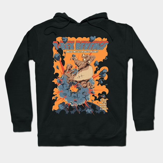 T Rex Revenge (Dark Background) Hoodie by Lima's